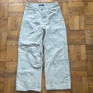 KYO  - Cream Cargo Jeans with cool patches.